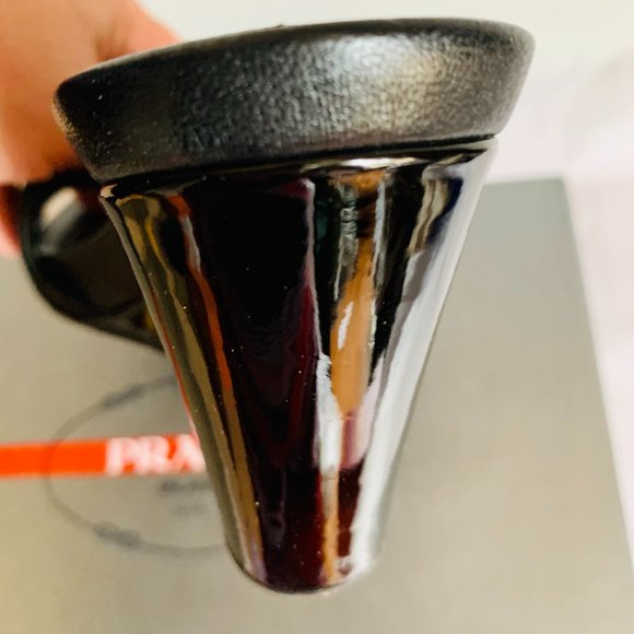 PRADA SHOES WEDGES BLACK WITH DUST BAG MADE IN ITALY - Picture 8 of 15